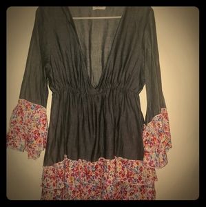 Super cute tiered flower dress